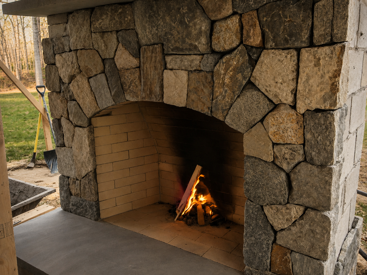 outdoor fireplace surfing